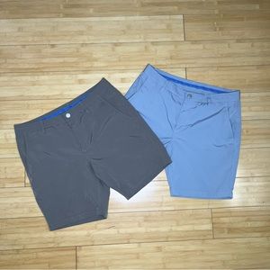 Lot of 2 Bonobos Mens Size 33 Gray Performance Lightweight Shorts 8” Inseam